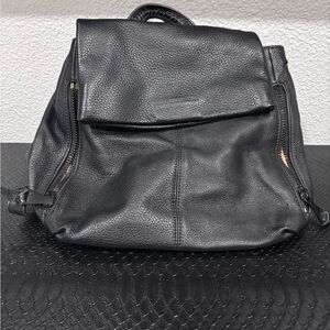 Black Leather  Backpack